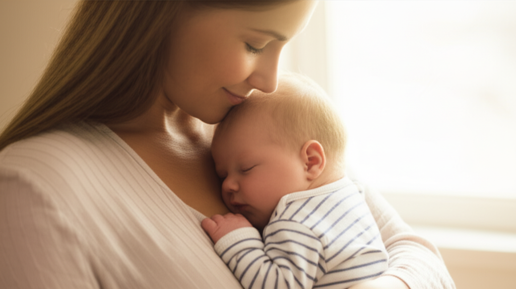 Mother and baby in peaceful moment
